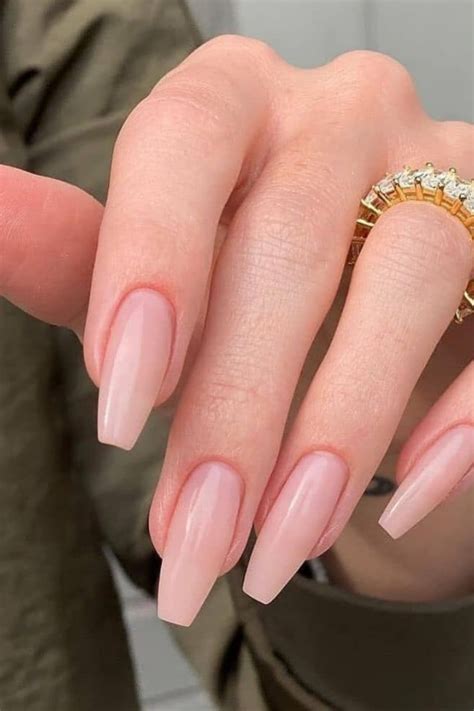 solid color coffin nails|natural color coffin nails.